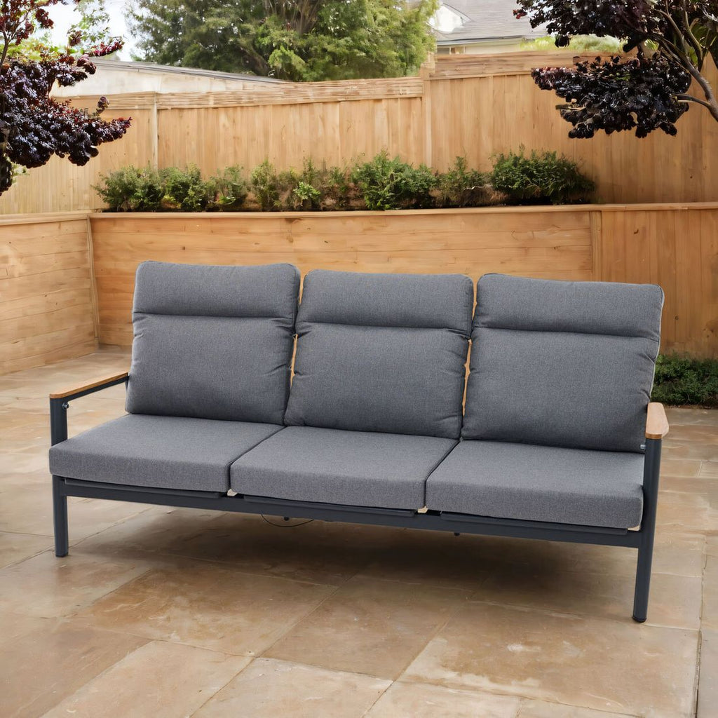 Hagesofa Cortina aluminium og tau 208 cm forfra