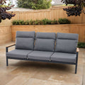 Hagesofa Cortina aluminium og tau 208 cm forfra