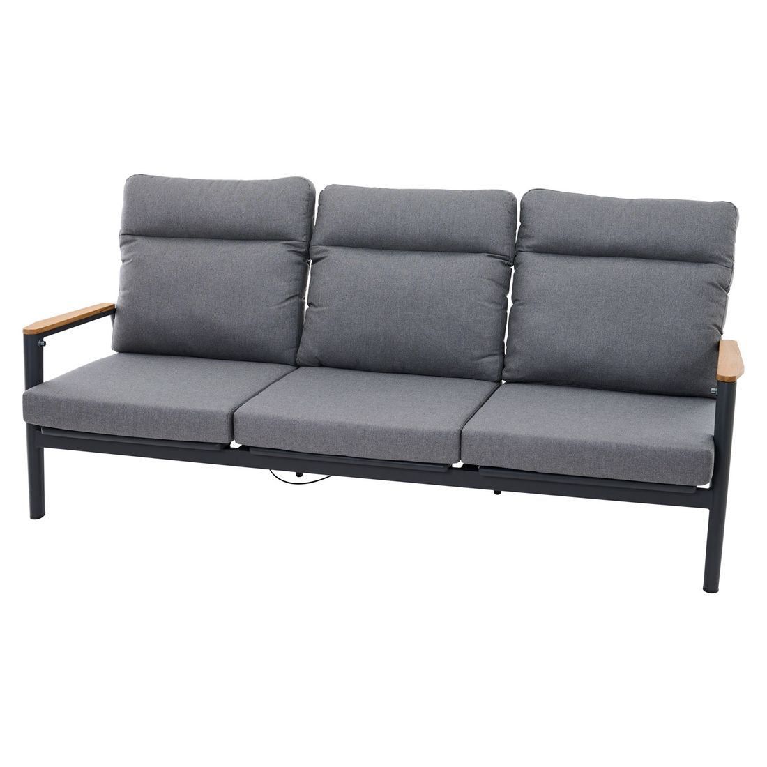Hagesofa Cortina aluminium og tau 208 cm bakside