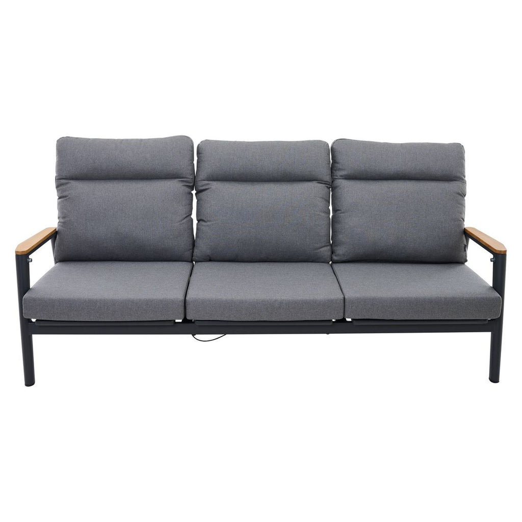 Montert Hagesofa Cortina aluminium og tau 208 cm i hage