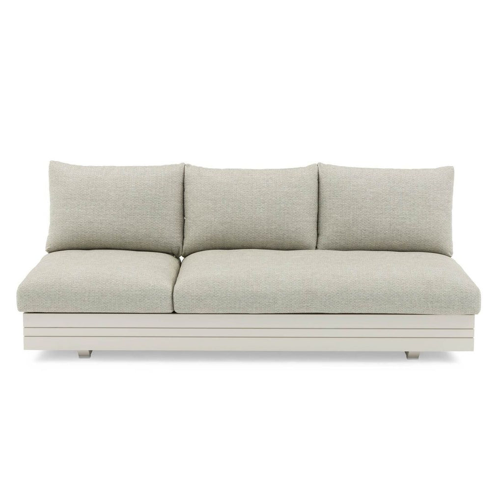 Nærbilde av stoffet på Hagesofa Cubo Neo aluminium/olefin