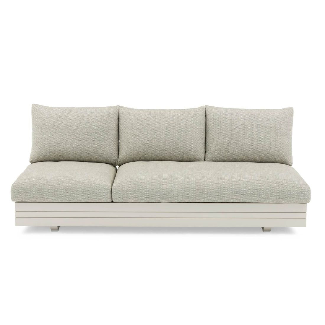 Nærbilde av stoffet på Hagesofa Cubo Neo aluminium/olefin