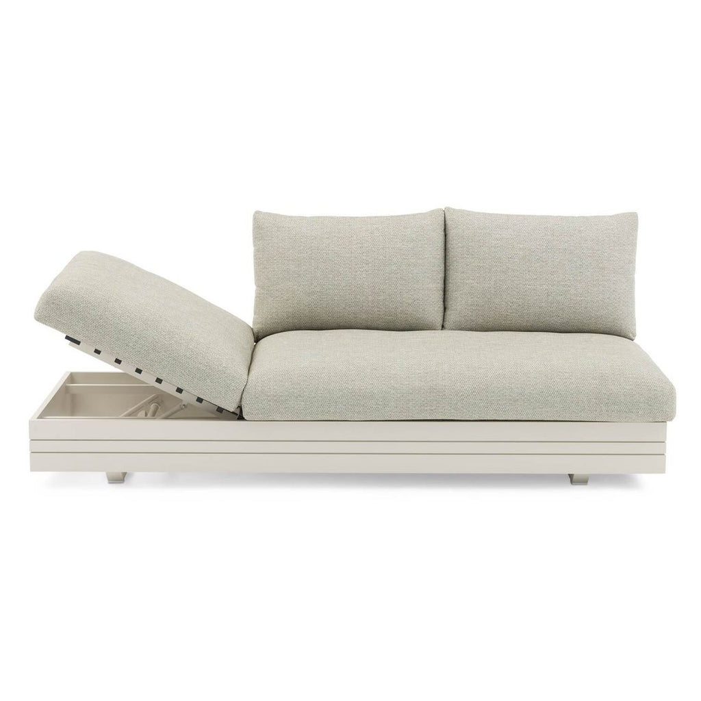 Sideprofil av Hagesofa Cubo Neo aluminium/olefin