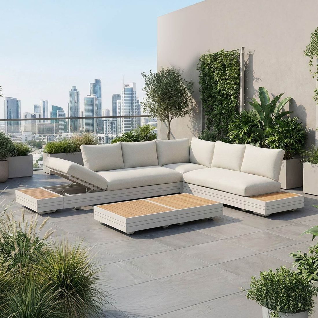 Hagesofa Cubo Neo i uterom med moderne design