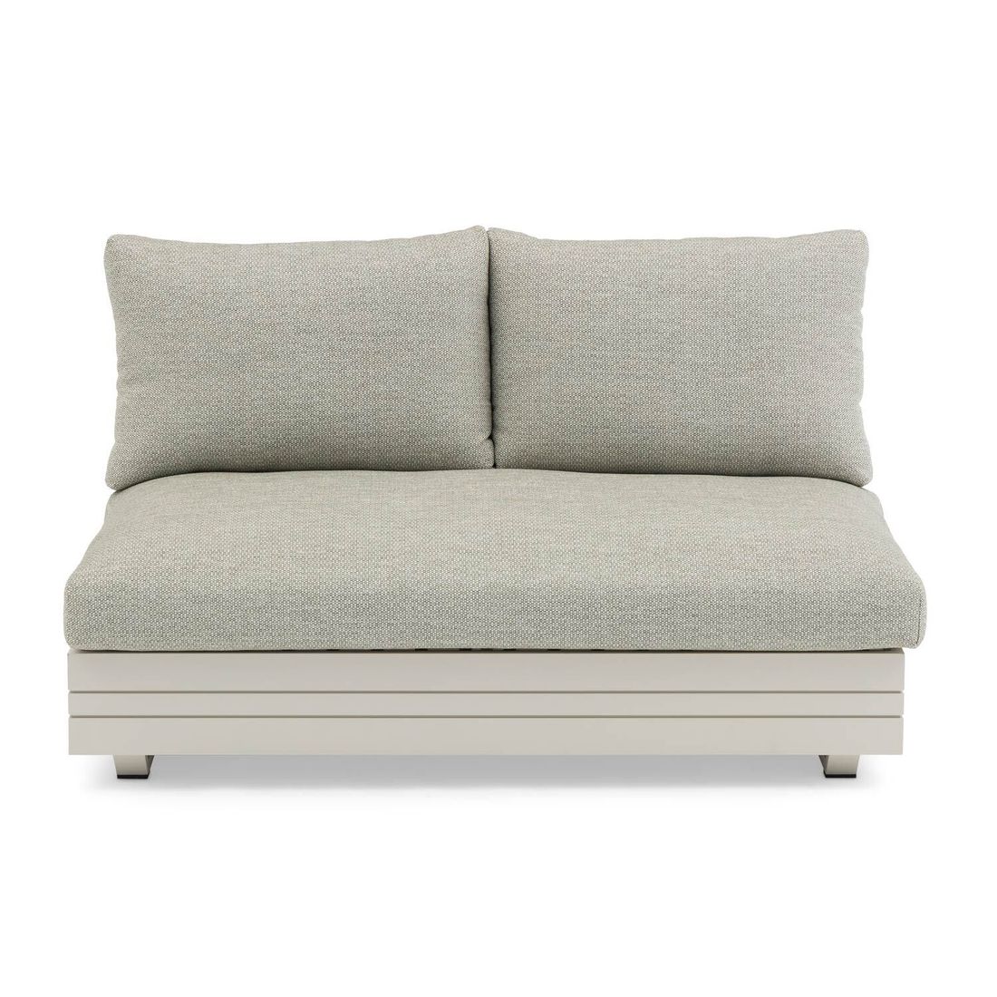 Hagesofa Cubo Neo aluminium olefin 132 cm montert på terrasse