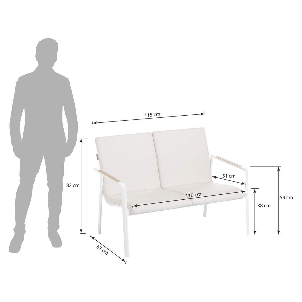 Detalj av stoff på Hagesofa Diamond aluminium/Sunbrella 115 cm