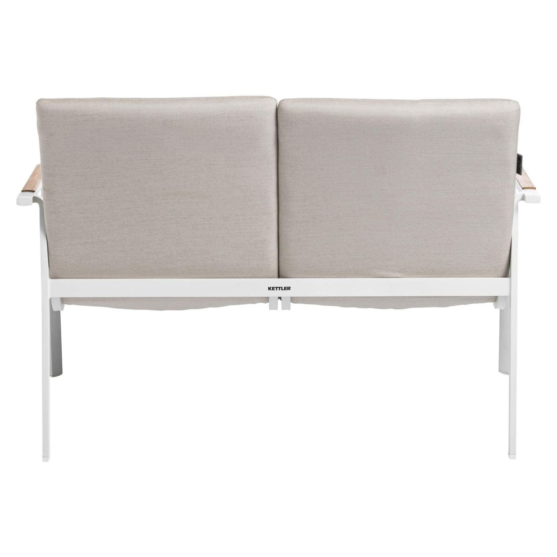 Nærbilde av armlene på Hagesofa Diamond aluminium/Sunbrella 115 cm