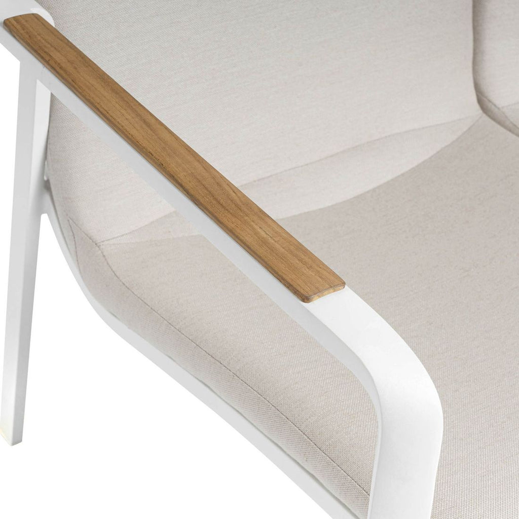 Hagesofa Diamond aluminium/Sunbrella 115 cm sett fra siden