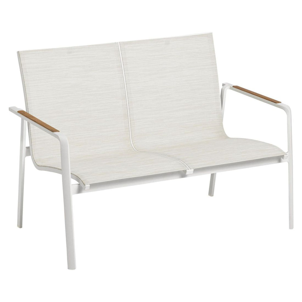Hagesofa Diamond aluminium/textilen 115 cm hvit bakside