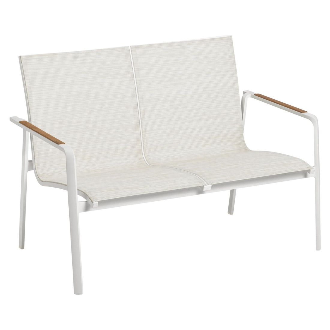 Hagesofa Diamond aluminium/textilen 115 cm hvit bakside