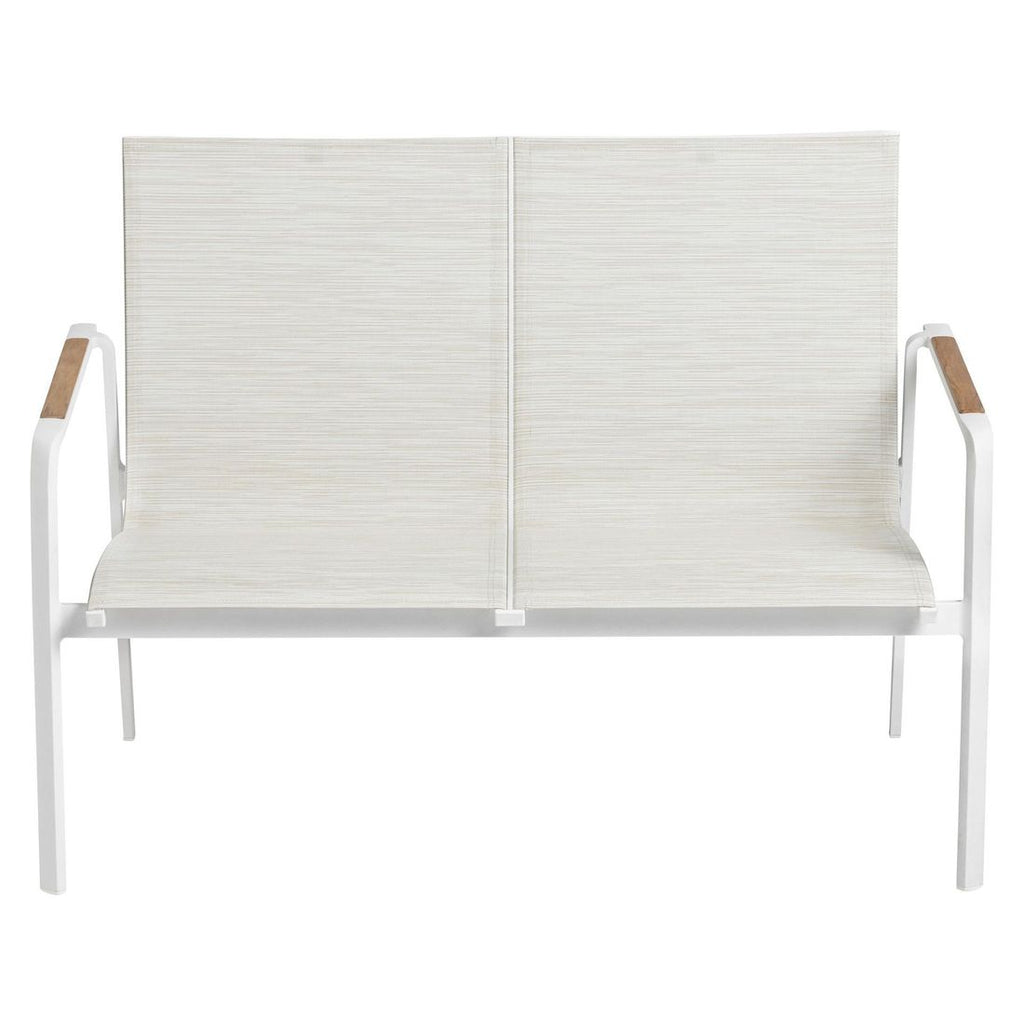 Montert Hagesofa Diamond aluminium/textilen 115 cm hvit utendørs