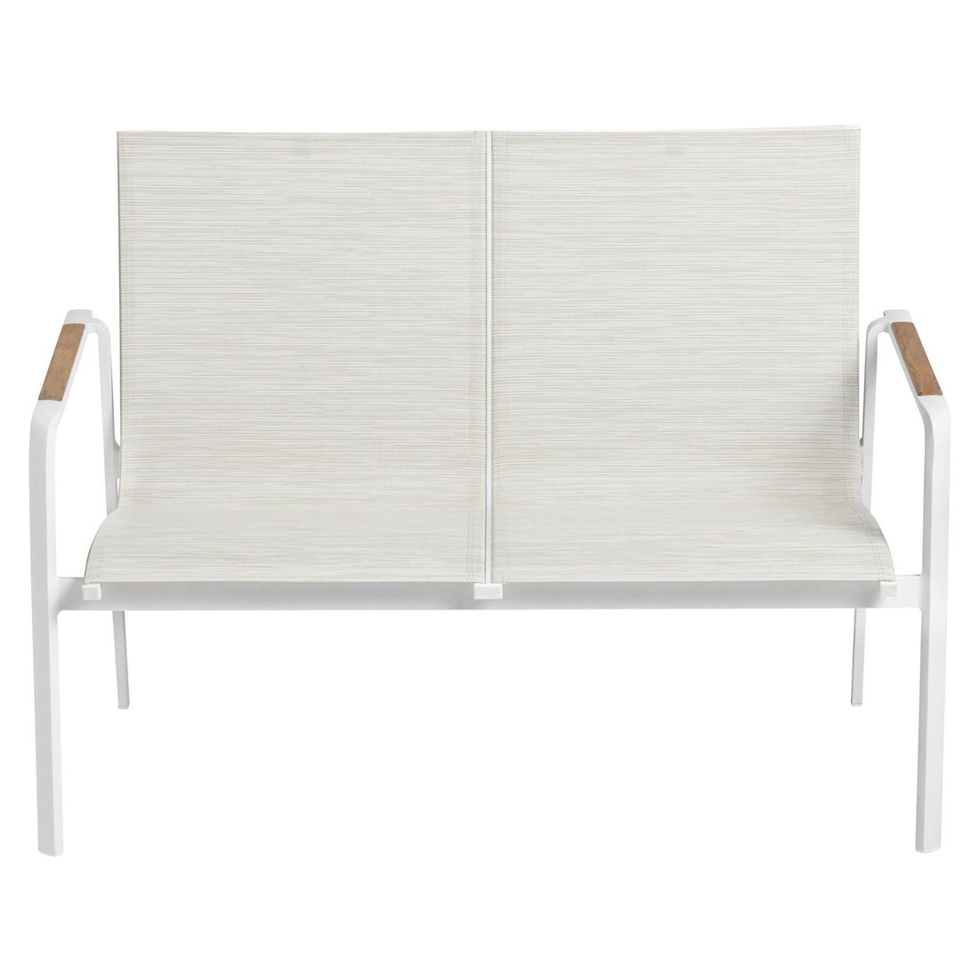Montert Hagesofa Diamond aluminium/textilen 115 cm hvit utendørs