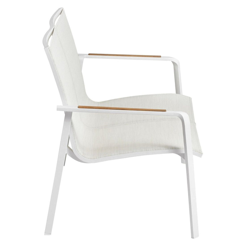 Nærbilde av aluminium ramme på Hagesofa Diamond aluminium/textilen 115 cm hvit