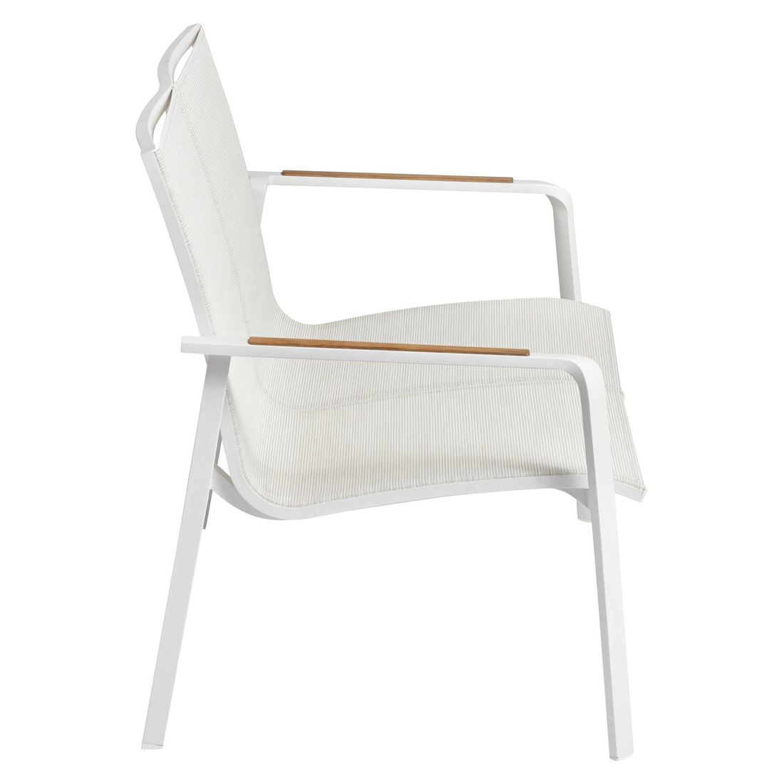 Nærbilde av aluminium ramme på Hagesofa Diamond aluminium/textilen 115 cm hvit