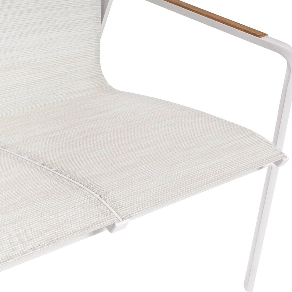 Stabelbar funksjon på Hagesofa Diamond aluminium/textilen 115 cm hvit