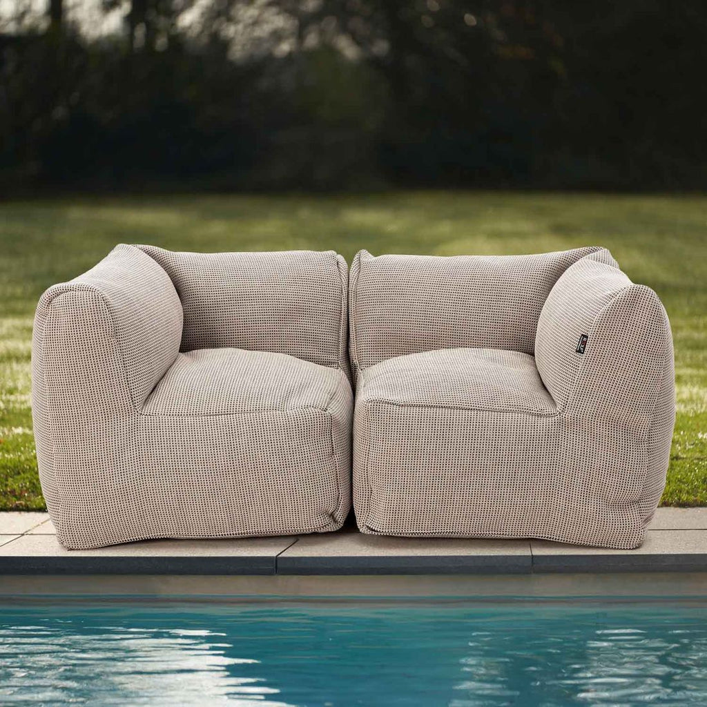 Hagesofa Dotty Cloud polypropylen 150x75 cm beige forfra