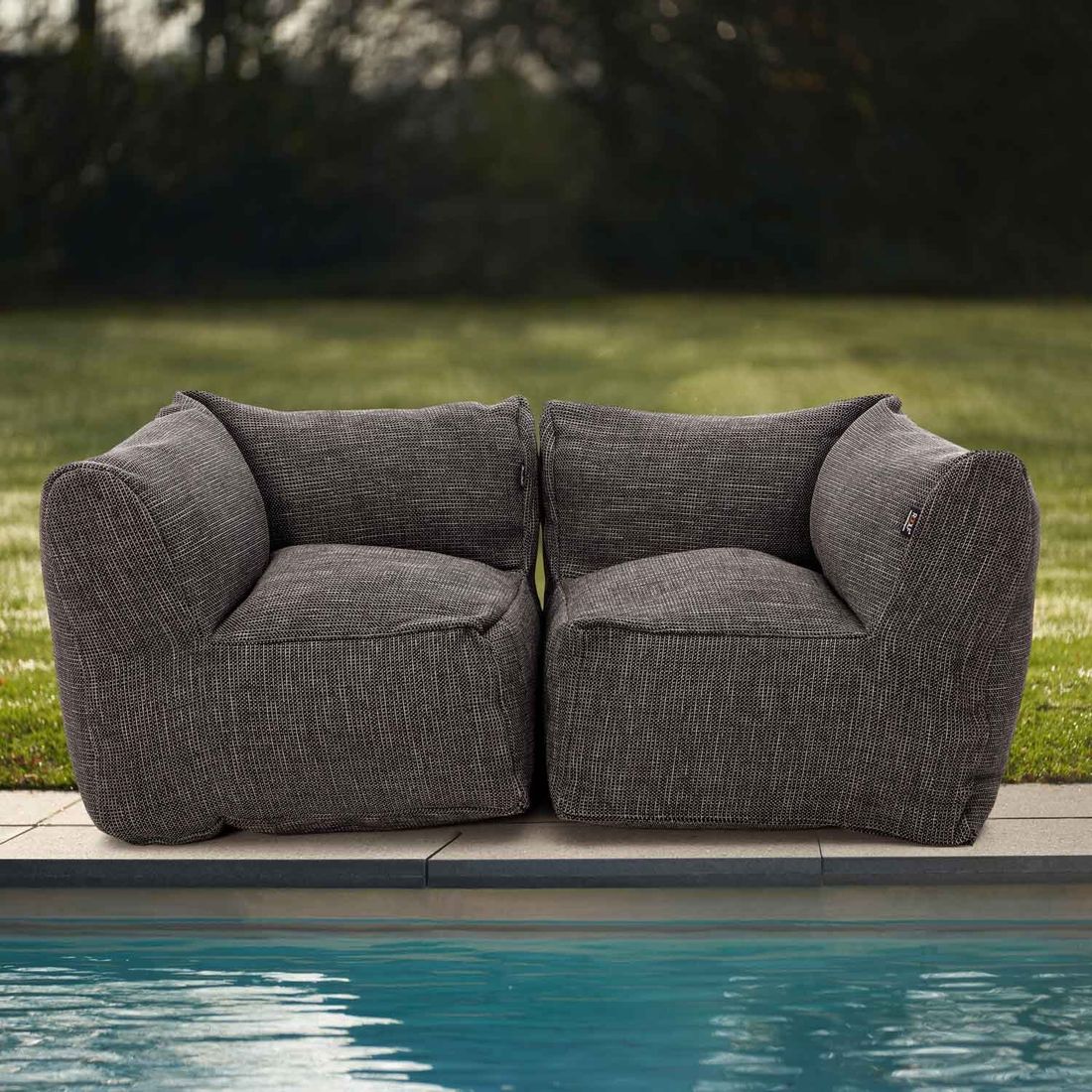 Hagesofa Dotty polypropylen 150 cm antrasitt forfra
