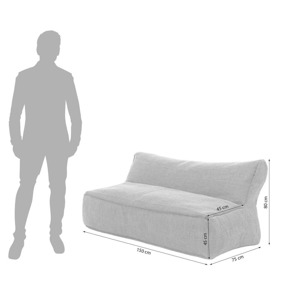 Montert Hagesofa Dotty polypropylen 150 cm antrasitt i hage