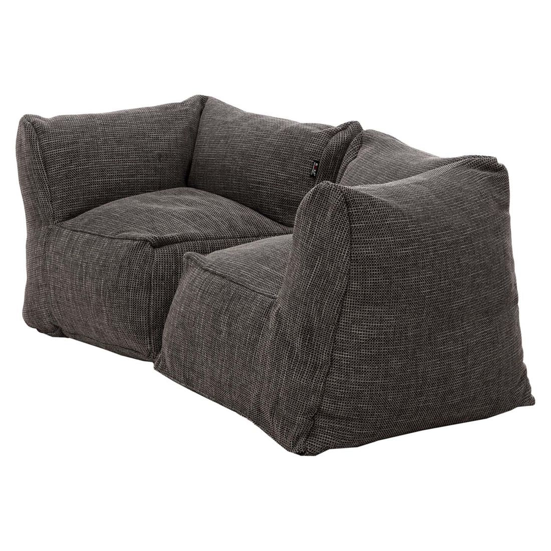 Hagesofa Dotty polypropylen 150 cm antrasitt sideprofil