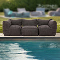 Hagesofa Dotty polypropylen 225 cm antrasitt forfra
