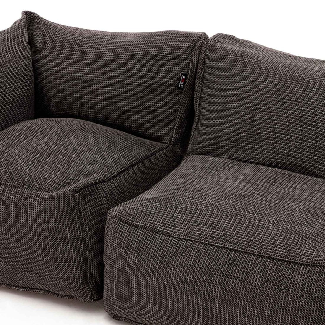 Hagesofa Dotty polypropylen 225 cm antrasitt utsikt fra siden