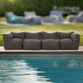 Hagesofa Dotty polypropylen 300 cm antrasitt forfra