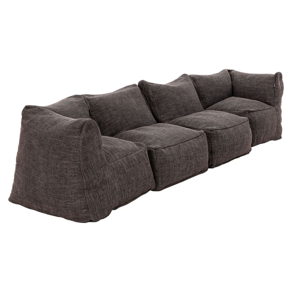 Montert Hagesofa Dotty polypropylen 300 cm antrasitt på terrasse