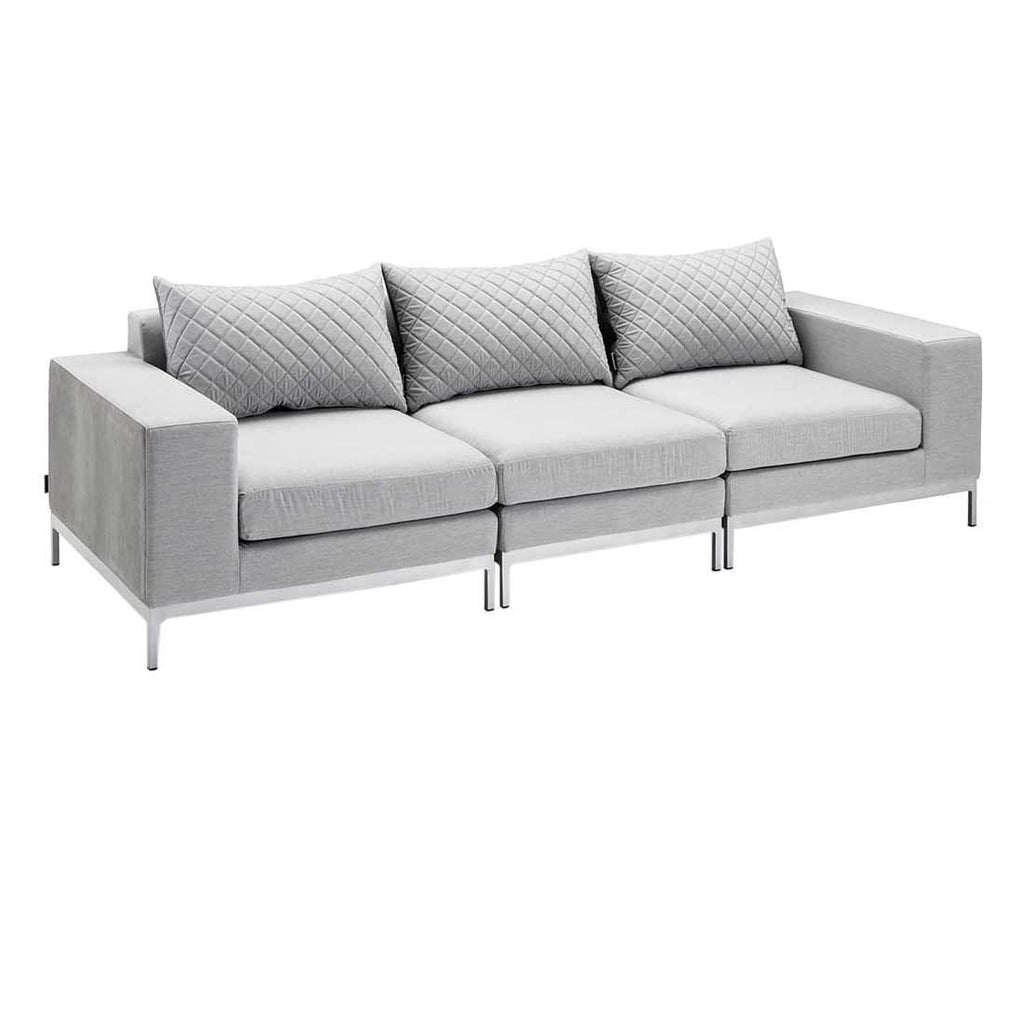 Montert Hagesofa Ego Modular aluminium/Sunbrella 253 cm i hage