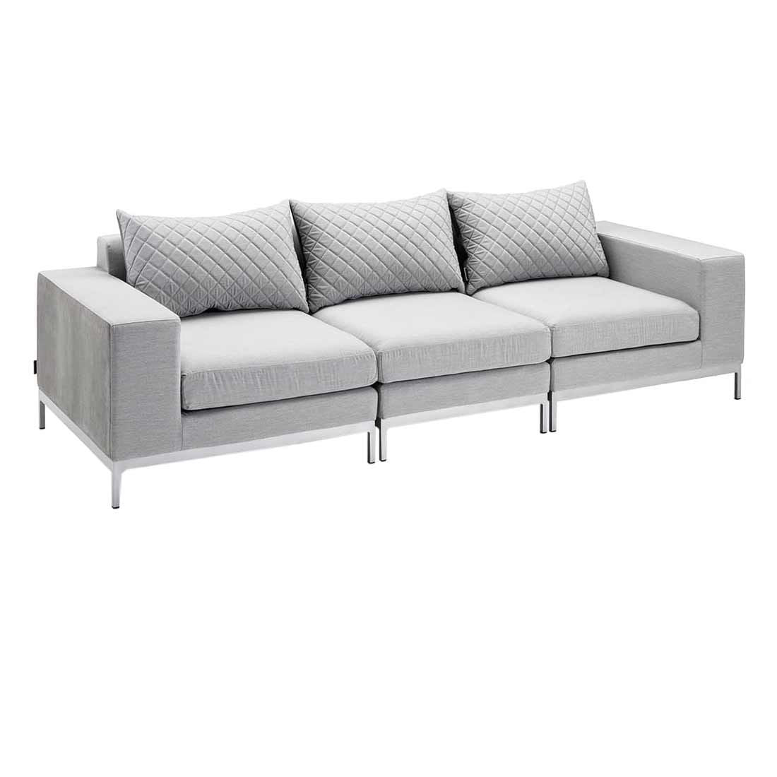 Montert Hagesofa Ego Modular aluminium/Sunbrella 253 cm i hage