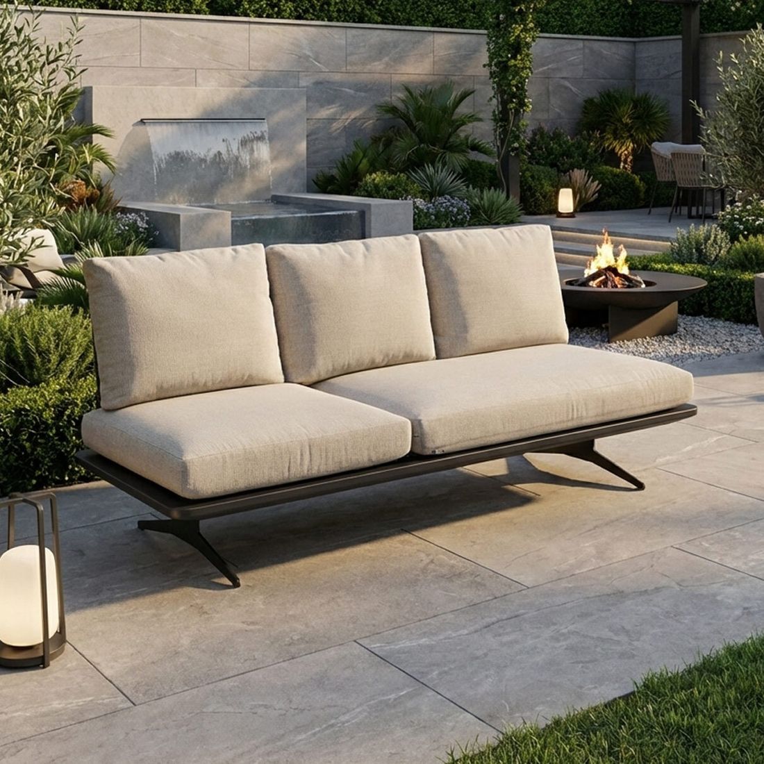 Hagesofa Enya justerbar aluminium/tau 206 cm forfra