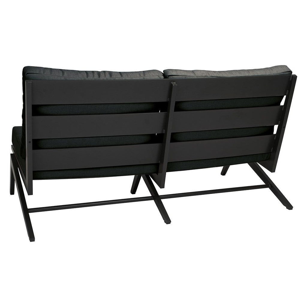 Hagesofa Jackie aluminium/polyakryl 145 cm svart bakside
