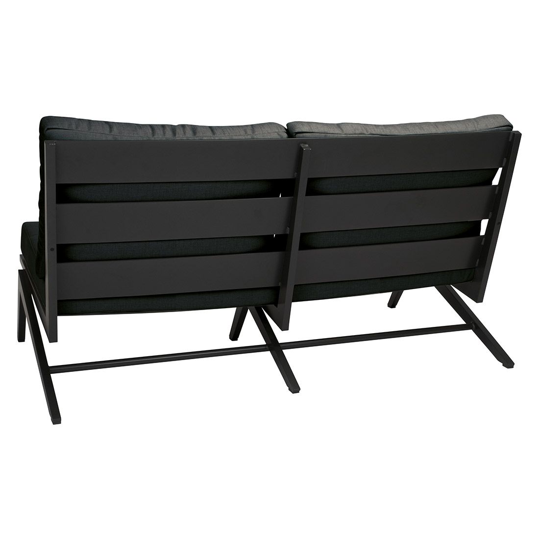 Hagesofa Jackie aluminium/polyakryl 145 cm svart bakside
