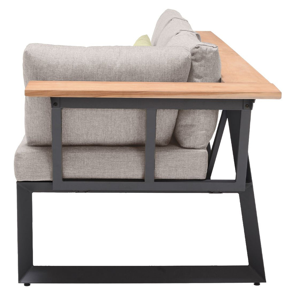 Hagesofa Jimmy med regulerbar rygg aluminium olefin montert på terrasse