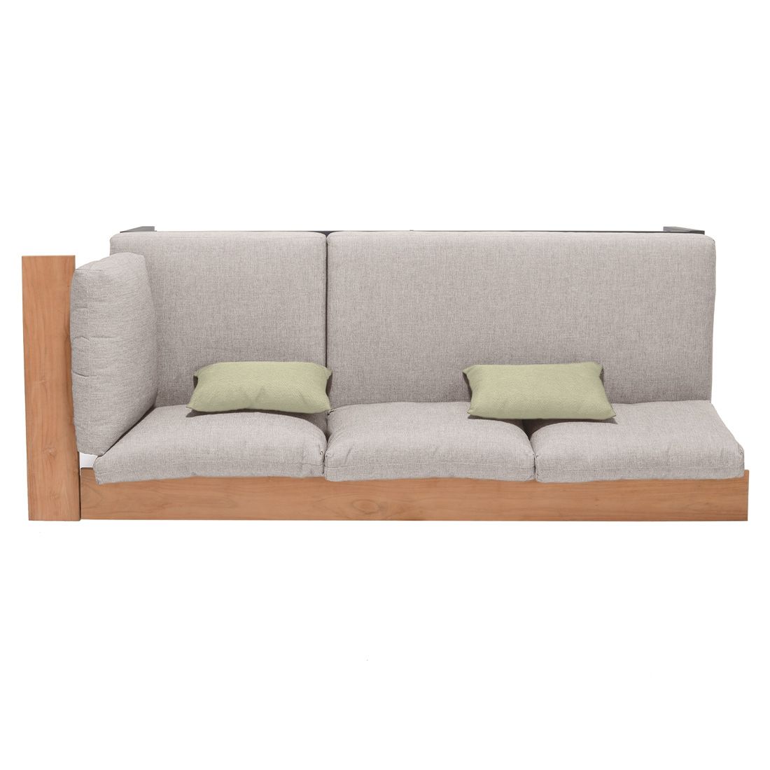 Nærbilde av armlene på Hagesofa Jimmy med regulerbar rygg aluminium olefin