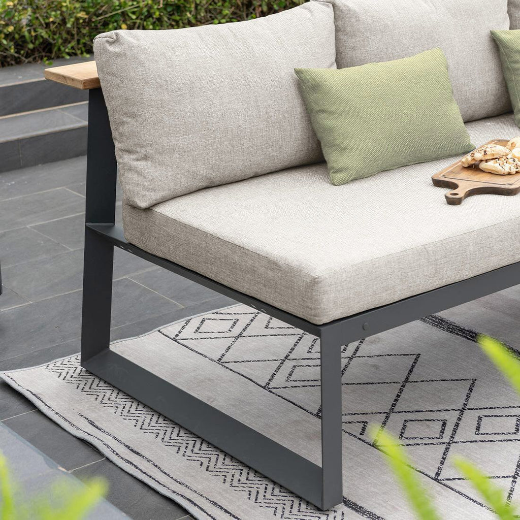 Hagesofa Jimmy aluminium/olefin 200 cm nærbilde av aluminiumramme