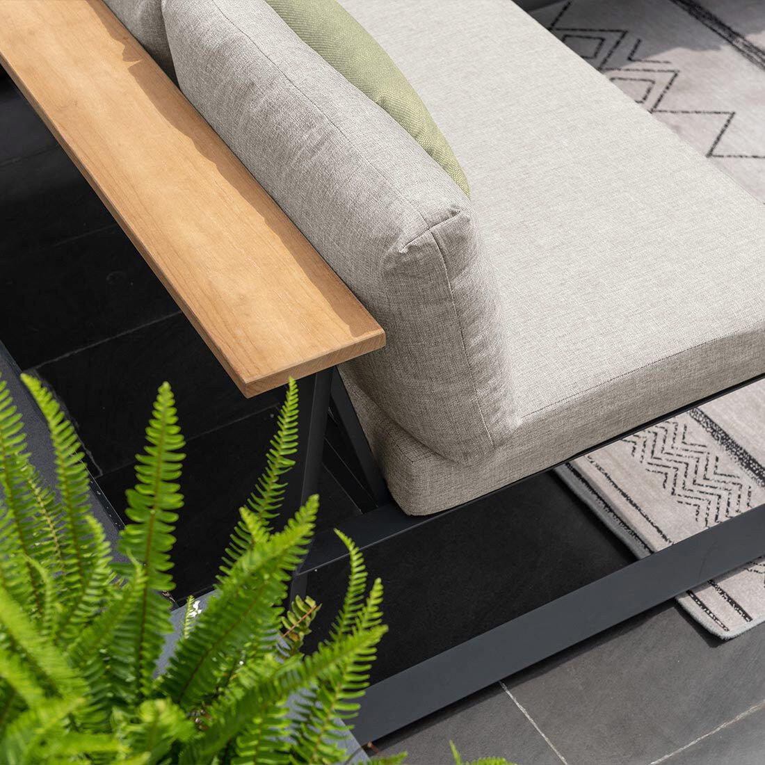 Hagesofa Jimmy aluminium/olefin 200 cm puter og tekstil