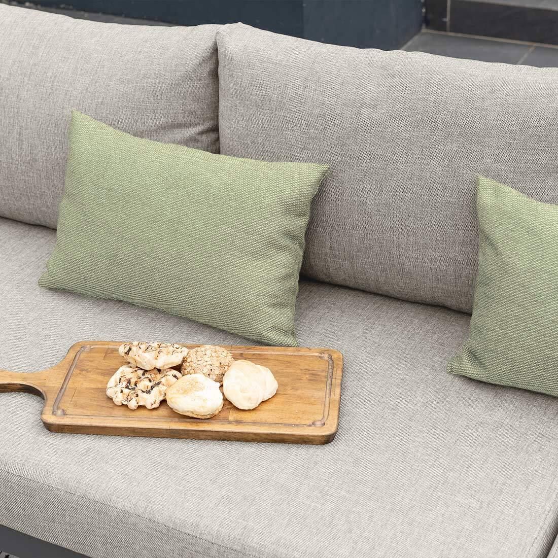Hagesofa Jimmy aluminium/olefin 200 cm sideprofil
