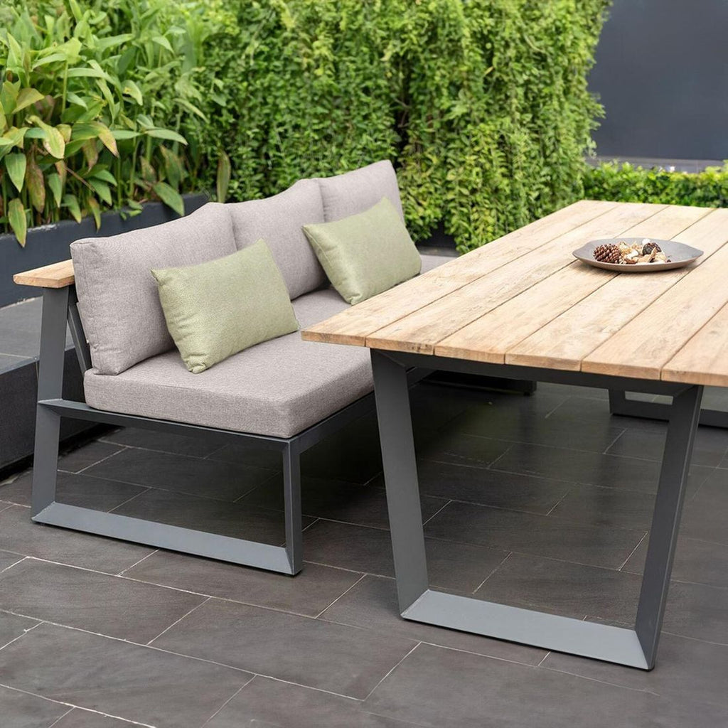 Hagesofa Jimmy aluminium/olefin 200 cm med relaxfunksjon