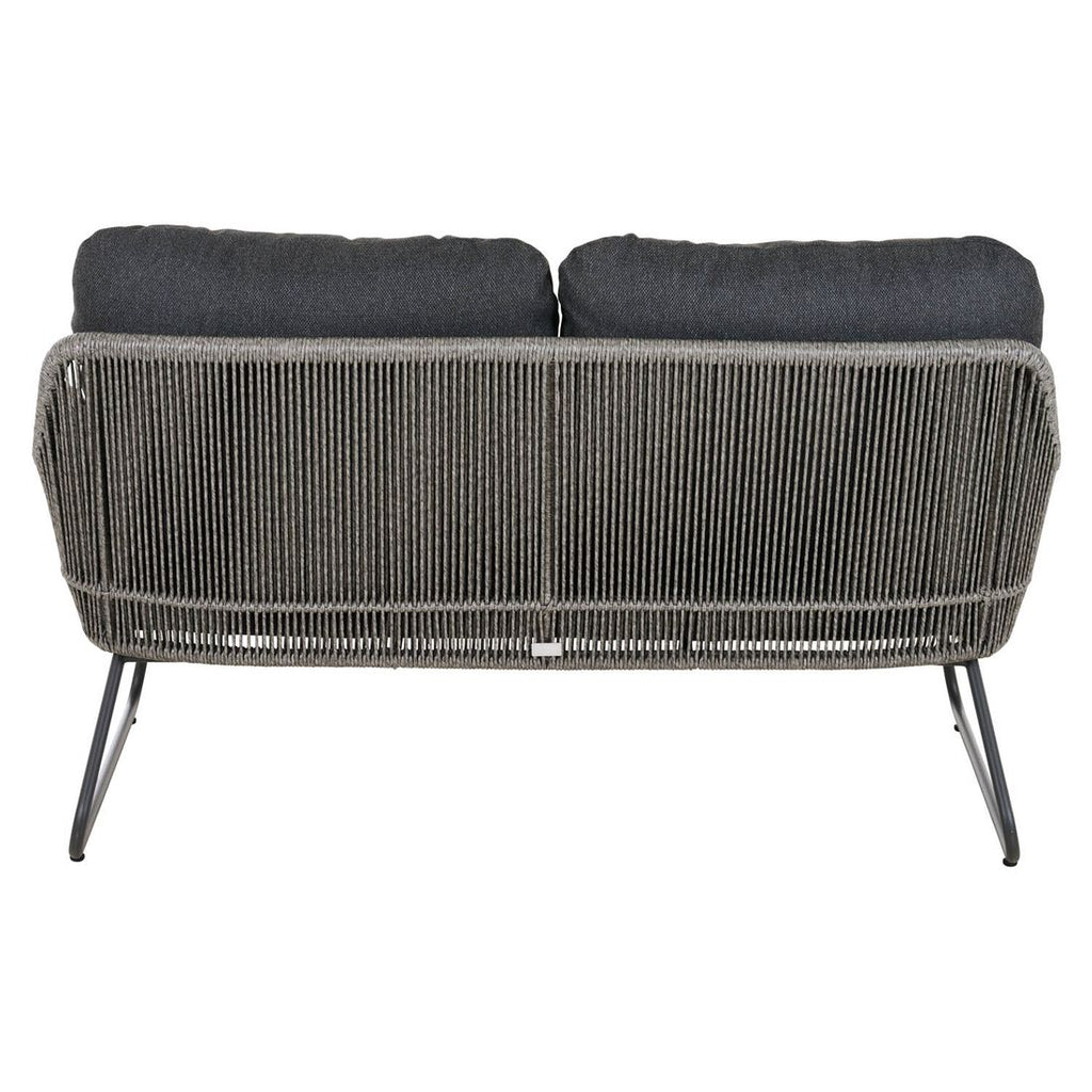 Hagesofa Kansas aluminium/flettverk 145 cm sideprofil