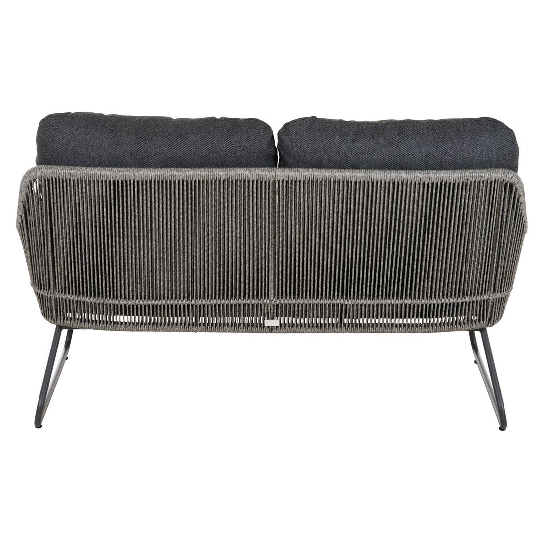 Hagesofa Kansas aluminium/flettverk 145 cm sideprofil
