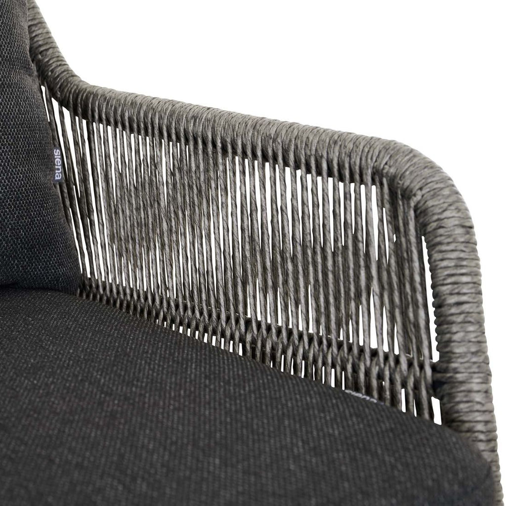 Materialdetalj Hagesofa Kansas aluminium/flettverk 145 cm