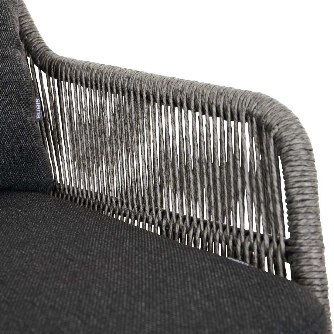 Materialdetalj Hagesofa Kansas aluminium/flettverk 145 cm