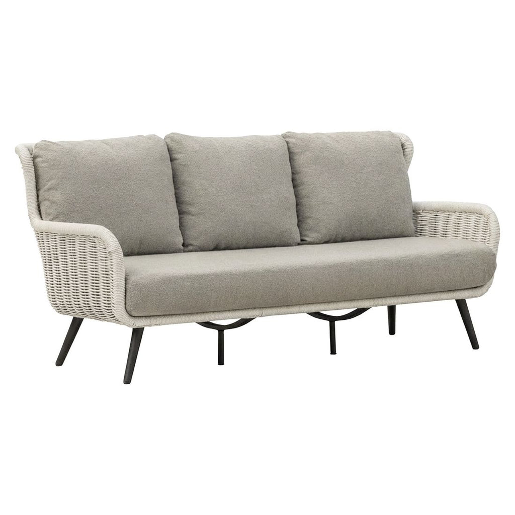 Detalj av flettverk på Hagesofa Key Largo aluminium tau 205 cm