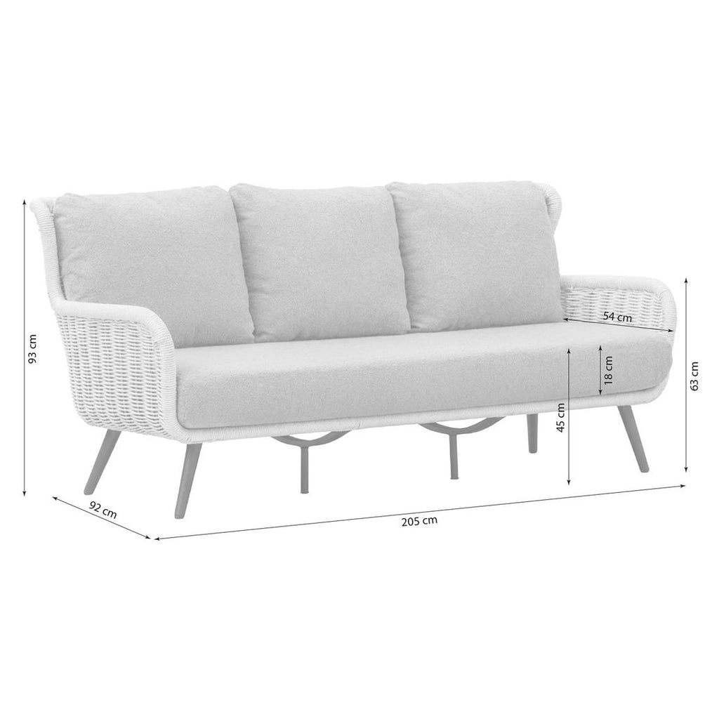 Nærbilde av Bee Wett stoff på Hagesofa Key Largo aluminium tau 205 cm