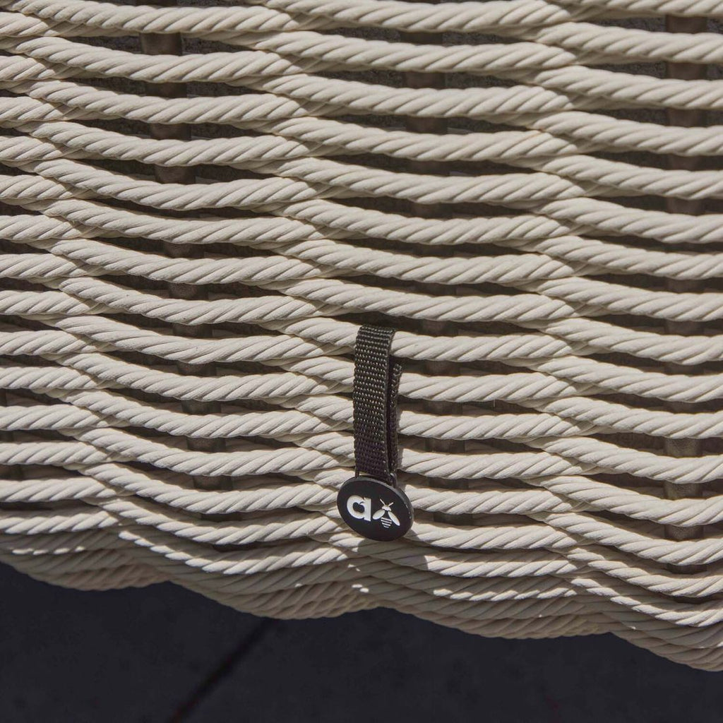 Montert Hagesofa Key Largo aluminium tau 205 cm på terrasse
