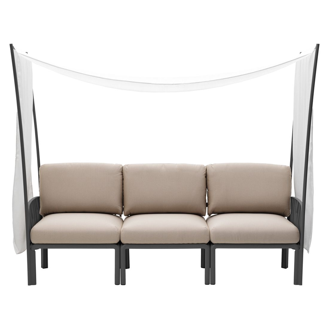 Oversikt over Hagesofa Komodo med solskjerm plast/Sunbrella fra siden