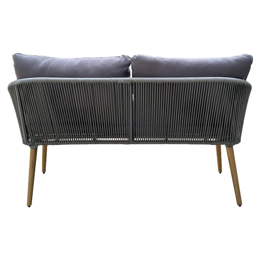 Hagesofa Lille akasie tau polyester 160 cm montert i hage