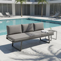 Hagesofa Lucca aluminium/olefin 200 cm forfra