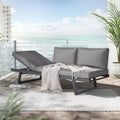 Hagesofa Lucca aluminium/olefin 200 cm antrasitt forfra