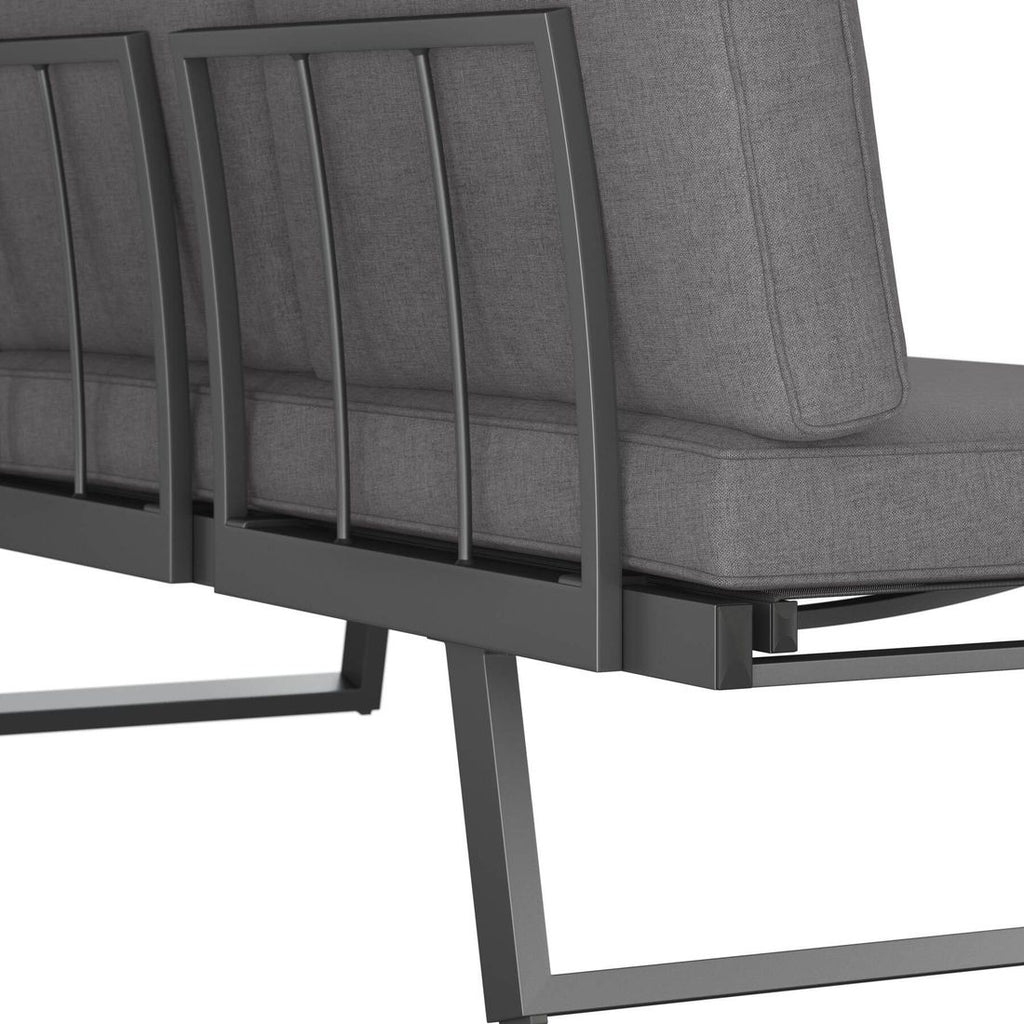 Hagesofa Lucca aluminium/olefin 200 cm antrasitt samlet